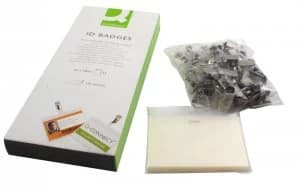 Q Connect Laminated Badge W/clip - 25 Pack