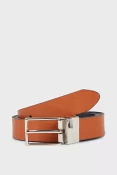 Mens Tan Leather Reversible Belt