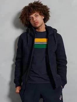 Superdry Expedition Zip Thru Hoodie - Blue/Black, Size S, Men