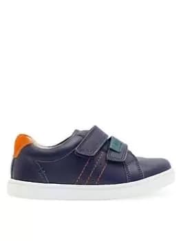 Start-rite Explore Leather Double Riptape Boys Trainer School Shoes - Navy Blue, Navy Leather, Size 10 Younger