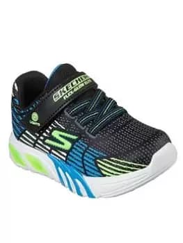 Skechers Boys Toddler Gore & Strap Lighted Trainer With 3D Print Upper, Blue/Green, Size 4 Younger