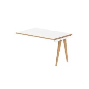 Oslo Single Ext Kit White Frame Wooden Leg Bench Desk 1200 White With
