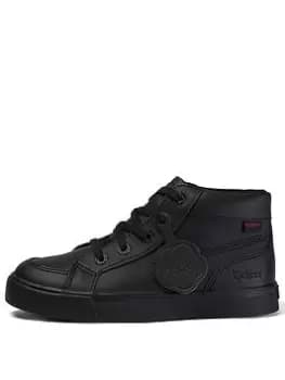 Kickers Tovni Hi Top School Shoe, Black, Size 12 Younger
