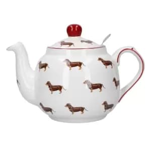 Farmhouse Dog Teapot with Infuser for Loose Tea - 4 Cup
