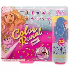 Barbie Doll Colour Reveal Peel Mermaid 25 Accessories Toy Gift For Kids Gxv93