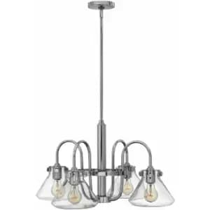 Loops - 4 Bulb Chandelier Hanging Pendant LIght Chrome LED E27 100W Bulb