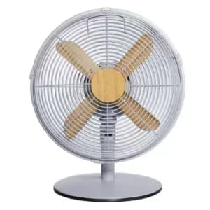 Russell Hobbs RHMDF1201WDG 12" Scandi Desk Fan In Grey And Wood Effect