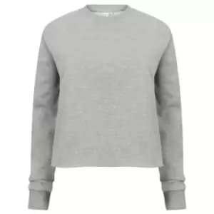 Skinni Fit Womens/Ladies Cropped Slounge Sweatshirt (L) (Heather Grey)