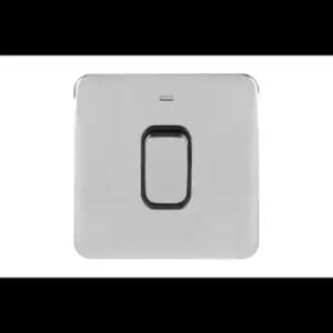 Schneider LSD 1G 50A Double Pole Switched With LED Indicator Black Insert Polished Chrome - GGBL4011BPC