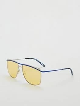 Puma Aviator Sunglasses - Blue/Yellow , Blue, Women