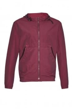 Mens French Connection Garment Dyed Ottoman Track Jacket Red