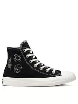 Converse Chuck Taylor All Star Canvas Hi-Top - Black/Gold, Size 3, Women