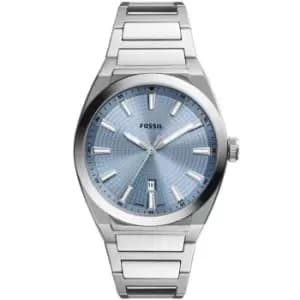 Fossil Gents Fossil Watches Everett Watch - Silver and Blue