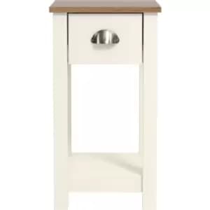 GFW Dawlish 1 Drawer Bedside Table Ivory