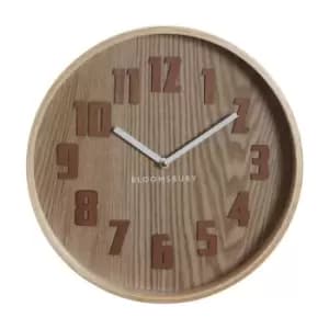 30cm Brown Grain Wooden Wall Clock