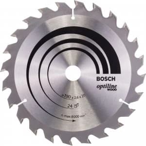 Bosch Optiline Wood Cutting Saw Blade 190mm 24T 20mm