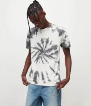 AllSaints Mens Colton Tie Dye T-Shirt, Chlk Wht/blue, Size: M