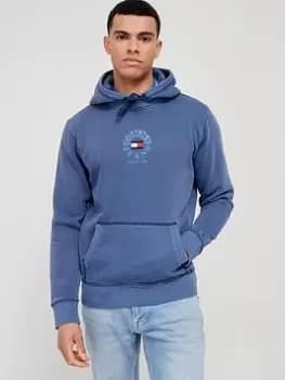 Tommy Jeans Timeless Tommy Circle Overhead Hoodie - Twilight Navy, Twilight Navy, Size L, Men