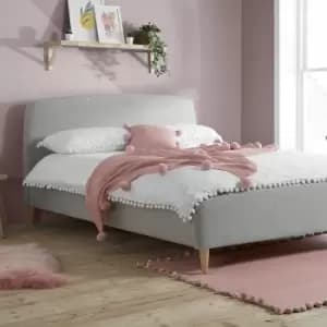 Olivia's Oscar Fabric Bed in Dove Grey / Double