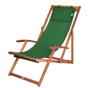 Deck Chair Green Acacia Wood