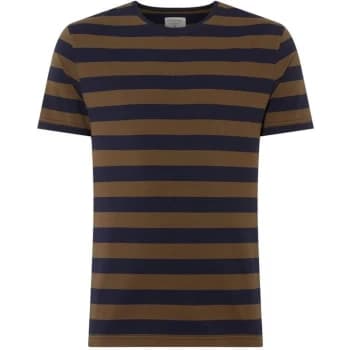 Criminal Cove Striped Crew Neck T-Shirt - Green