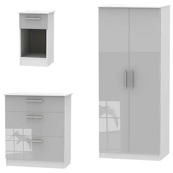 Ready Assembled Goodland 3 Piece Bed Set - Grey