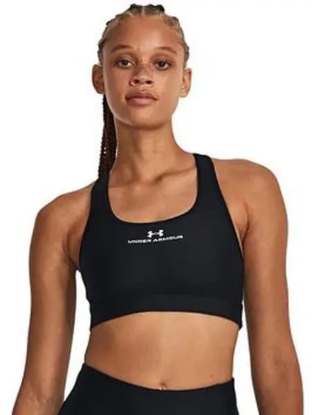 Under Armour Womens Training Heat Gear Armour Medium Support Crossback Sports Bra - Black/White