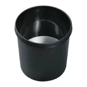 Corbeille a papier 12 l H270xD.260 mm avec bord a poignee plastique noir HELIT
