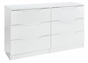 Legato 3+3 Drawer Chest - White Gloss