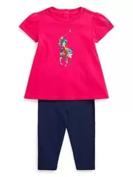 Ralph Lauren Baby Girls T-Shirt And Legging Set - Multi, Size 18 Months