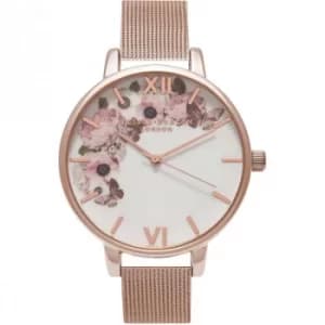 Signature Florals Rose Gold Mesh Watch