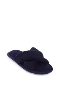 Popcorn Cross Strap Open Toe Slippers