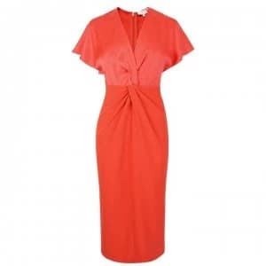 Ted Baker Wrap Over Bodycon Dress - Dark Orange