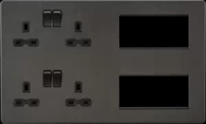 Screwless Combination Plate - Smoked Bronze 230V IP20