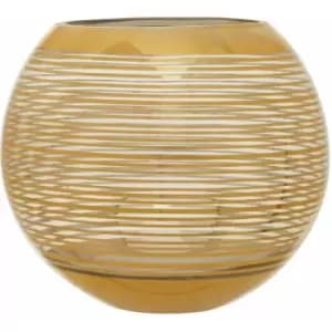 Premier Housewares - Gold Finish Decorative Vase/ Accentuated With Stripe Design And Contrasting Rim / Glass Vases For Decoration 25 x 20 x 25