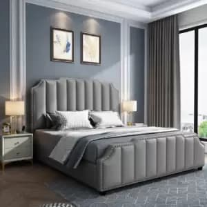 Arnold Bed Super King Plush Velvet Grey