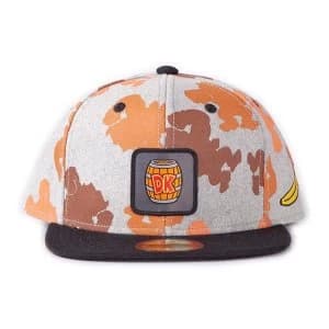 Nintendo - Unisex Donkey Kong Silhouette All-Over Print with Logo Badge Snapback Baseball Cap (Grey/Black)