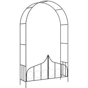 Vidaxl - Garden Arch with Gate Black 138x40x238cm Iron Black