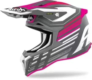 Airoh Strycker Shaded Carbon Motocross Helmet, pink, Size 2XL, pink, Size 2XL
