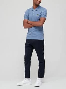 Lyle & Scott Plain Polo Shirt - Grey Size M Men