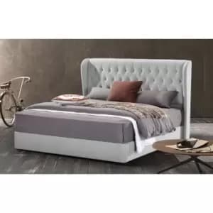 Mariappa Bed Double Plush Velvet Silver