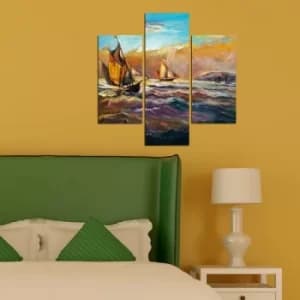 3MDF-094 Multicolor Decorative MDF Painting (3 Pieces)