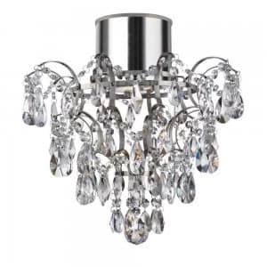 1 Light Bathroom Chandelier Chrome, K5 Crystals IP44, GU10