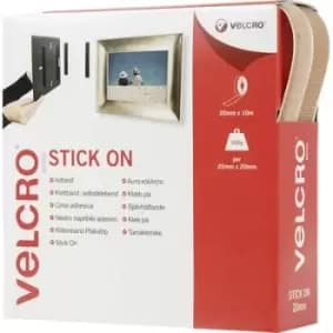 VELCRO VEL-EC60221 Hook-and-loop tape stick-on Hook and loop pad (L x W) 10000 mm x 20 mm Beige 10 m