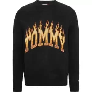 Tommy Jeans Tjm Rlx Tommy Fire Sweater - Black