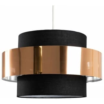 Minisun - Matildo Easy Fit Ceiling Pendant Light Shades - Black & Copper - No Bulb