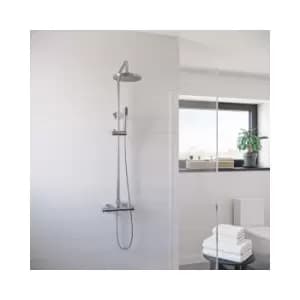 Thermostatic Mixer Bar Shower with Round Overhead & Pencil Handset - Vira