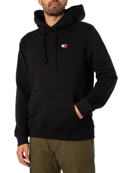 Tommy Jeans Regular Badge Pullover Hoodie Black S