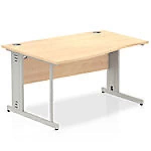 Impulse Cable Managed 1400 Left Hand Wave Desk Maple