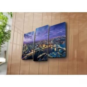 3NATPAT-34 Multicolor Decorative Canvas Painting (3 Pieces)